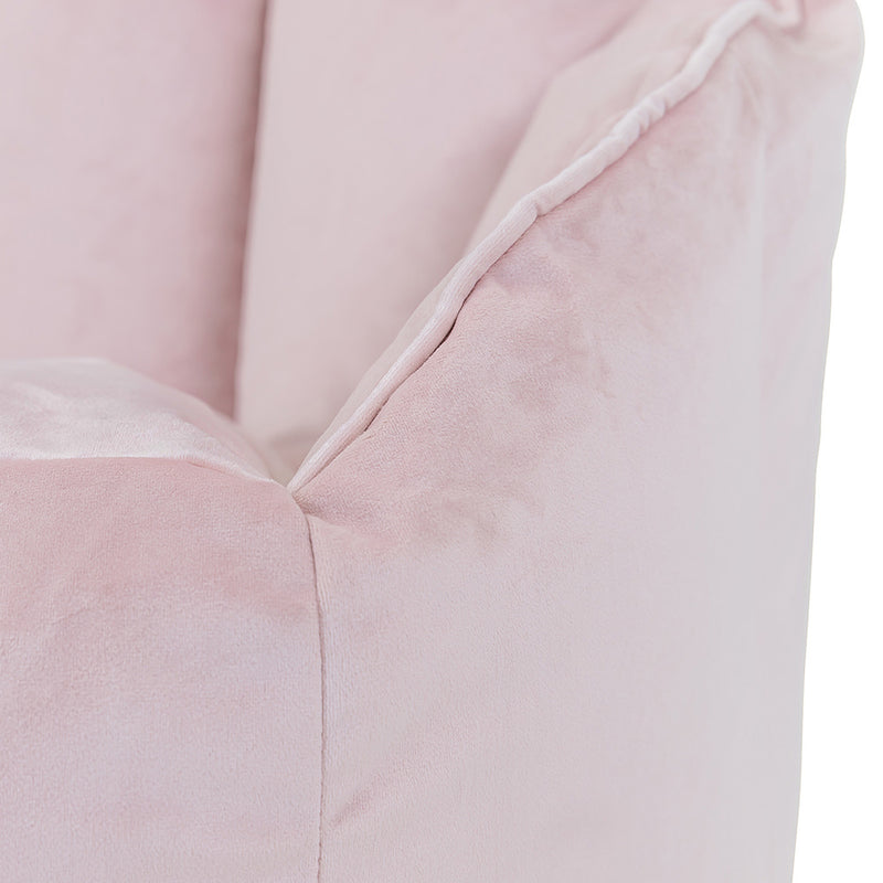 Sirena Velvet Bean Bag Accent Chair - Rose Dust Pink