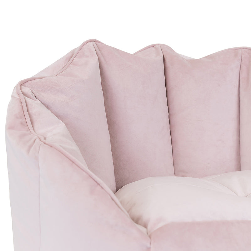 Sirena Velvet Bean Bag Accent Chair - Rose Dust Pink