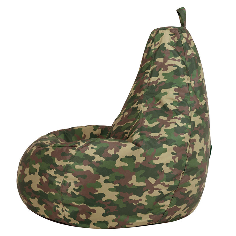 Gaming Water-Resistant High Back Bean Bag - Green Camo