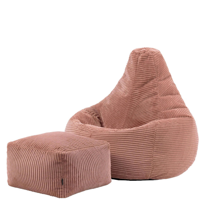Dalton Cord High Back Bean Bag Recliner - Dawn Pink
