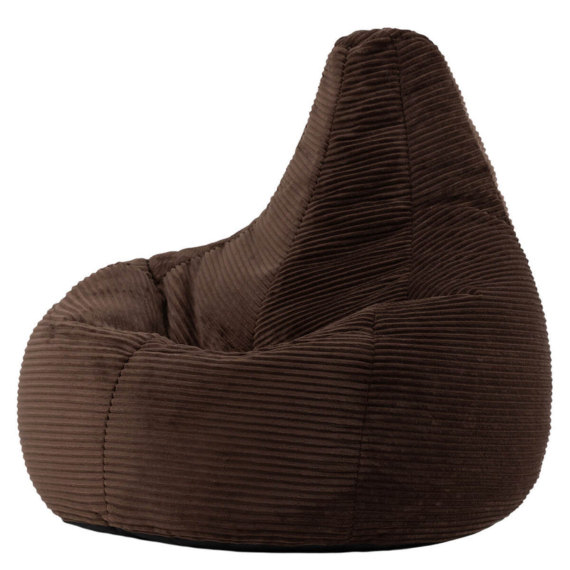Dalton Cord High Back Bean Bag Recliner - Chocolate