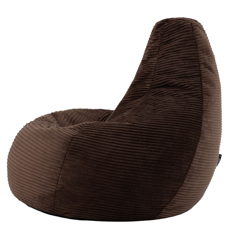 Dalton Cord High Back Bean Bag Recliner - Chocolate