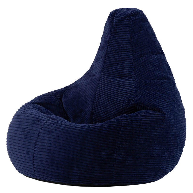 Dalton Cord High Back Bean Bag Recliner - Navy Blue