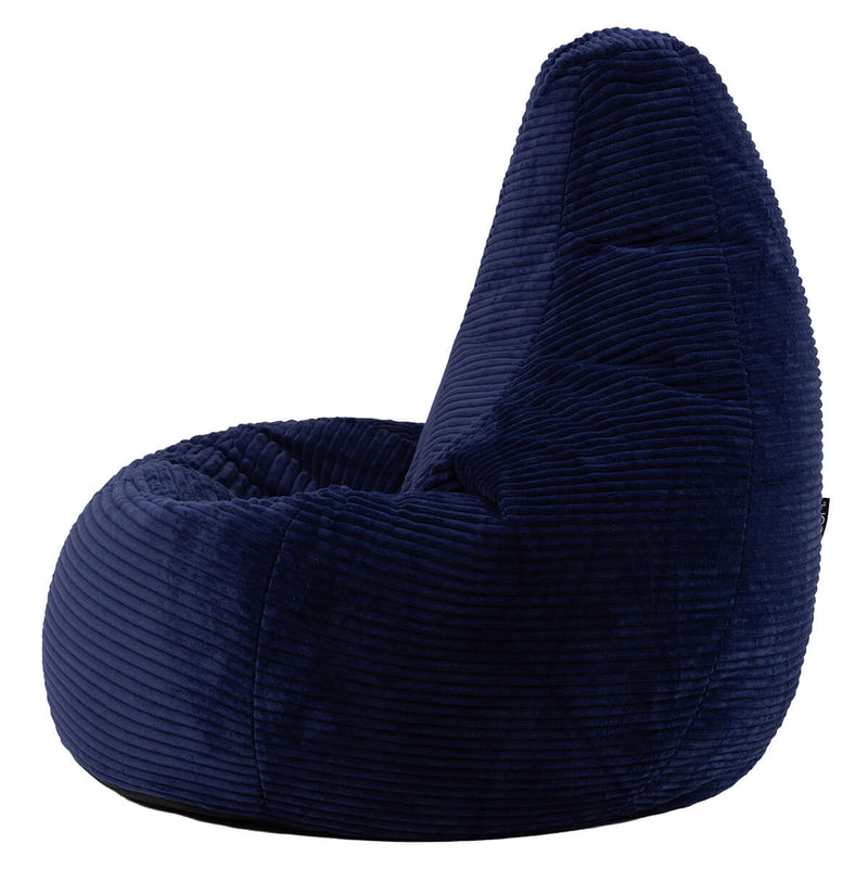 Dalton Cord High Back Bean Bag Recliner - Navy Blue