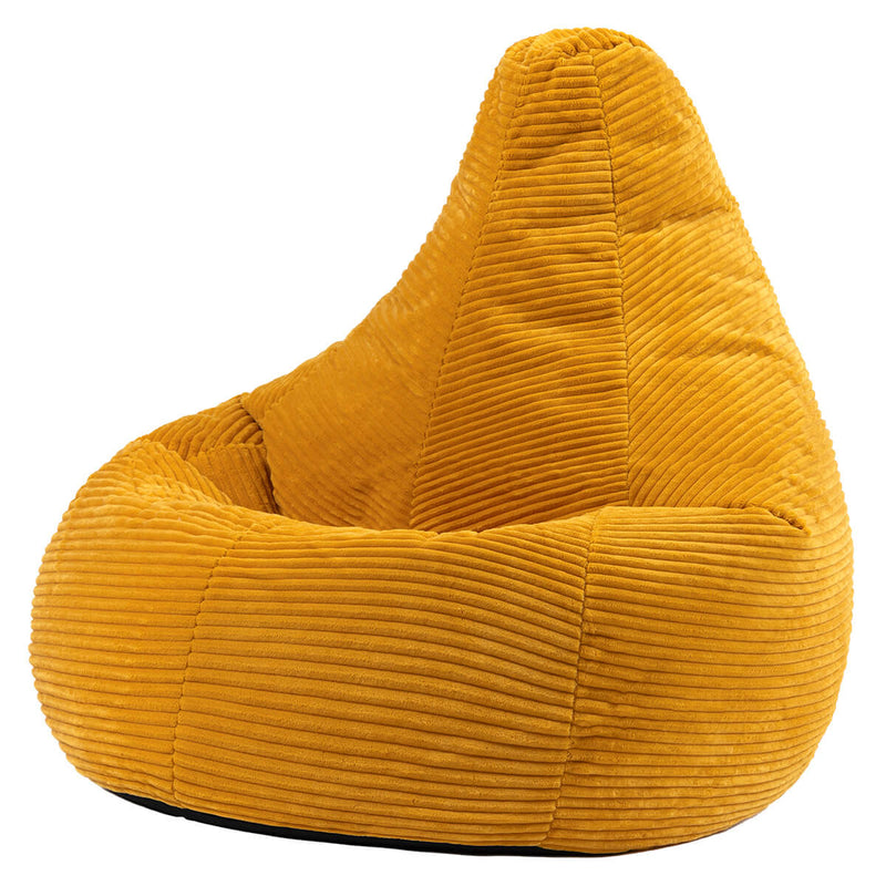 Dalton Cord High Back Bean Bag Recliner - Ochre Yellow