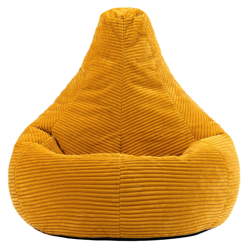 Dalton Cord High Back Bean Bag Recliner - Ochre Yellow