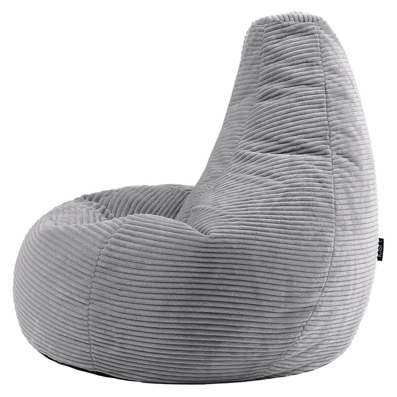 Dalton Cord High Back Bean Bag Recliner - Grey