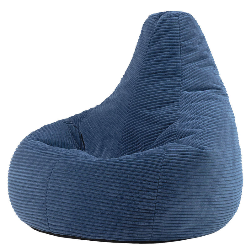 Dalton Cord High Back Bean Bag Recliner - Denim Blue