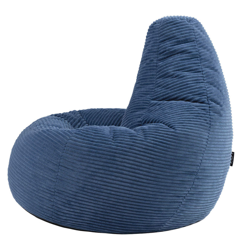 Dalton Cord High Back Bean Bag Recliner - Denim Blue