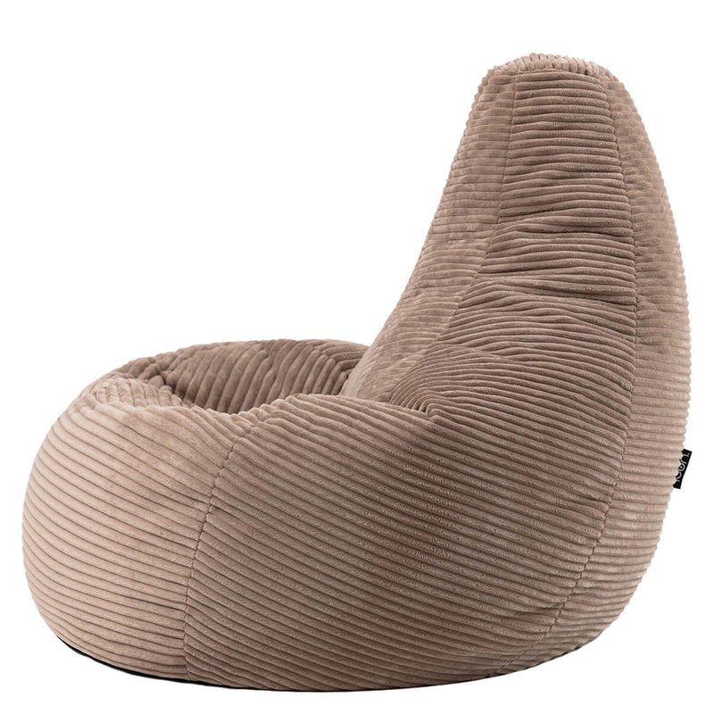 Dalton Cord High Back Bean Bag Recliner - Mocha Brown