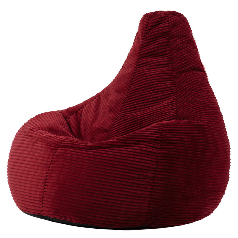 Dalton Cord High Back Bean Bag Recliner - Burgundy