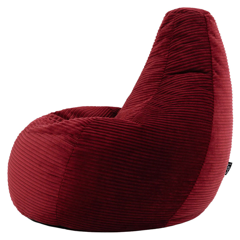 Dalton Cord High Back Bean Bag Recliner - Burgundy