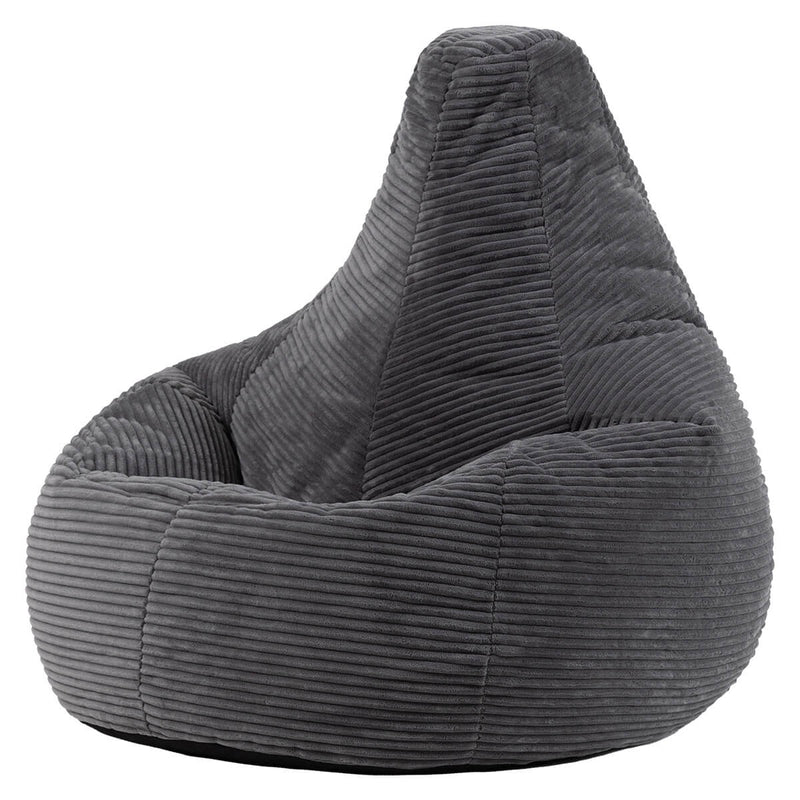 Dalton Cord High Back Bean Bag Recliner - Charcoal Grey