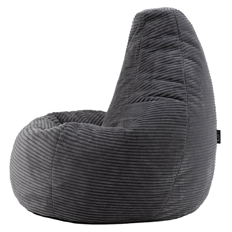 Dalton Cord High Back Bean Bag Recliner - Charcoal Grey