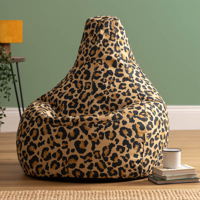 Dalton Leopard Print Woven Recliner Bean Bag - Multicolour
