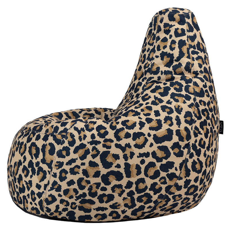 Dalton Leopard Print Woven Recliner Bean Bag - Multicolour