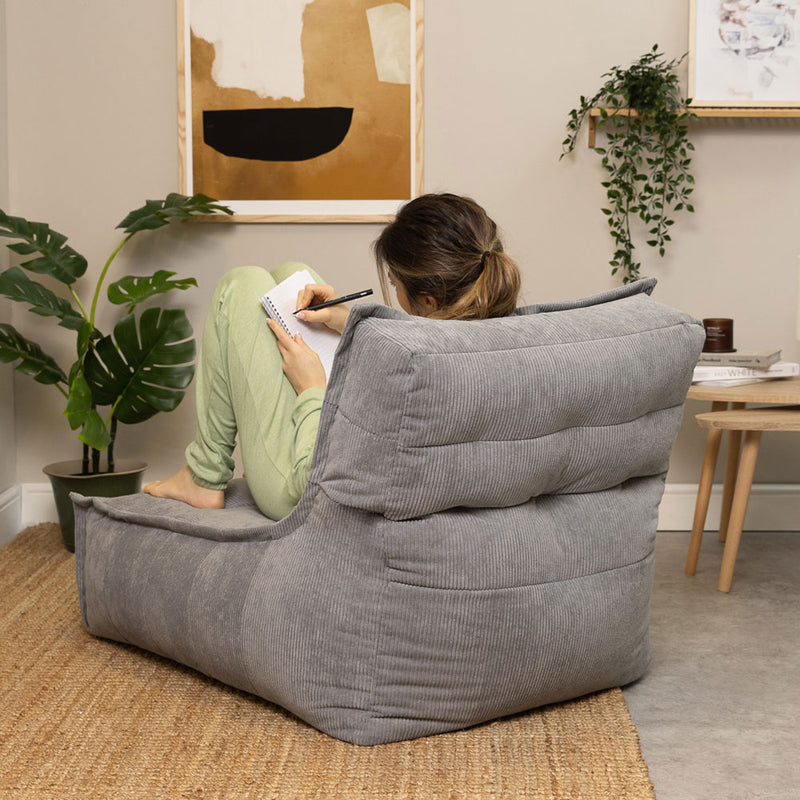Dolce Corduroy Lounger - Charcoal Grey