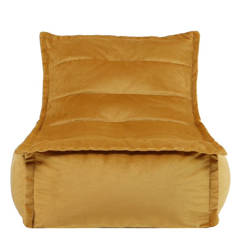 Dolce Velvet Lounger Bean Bag - Ochre Yellow