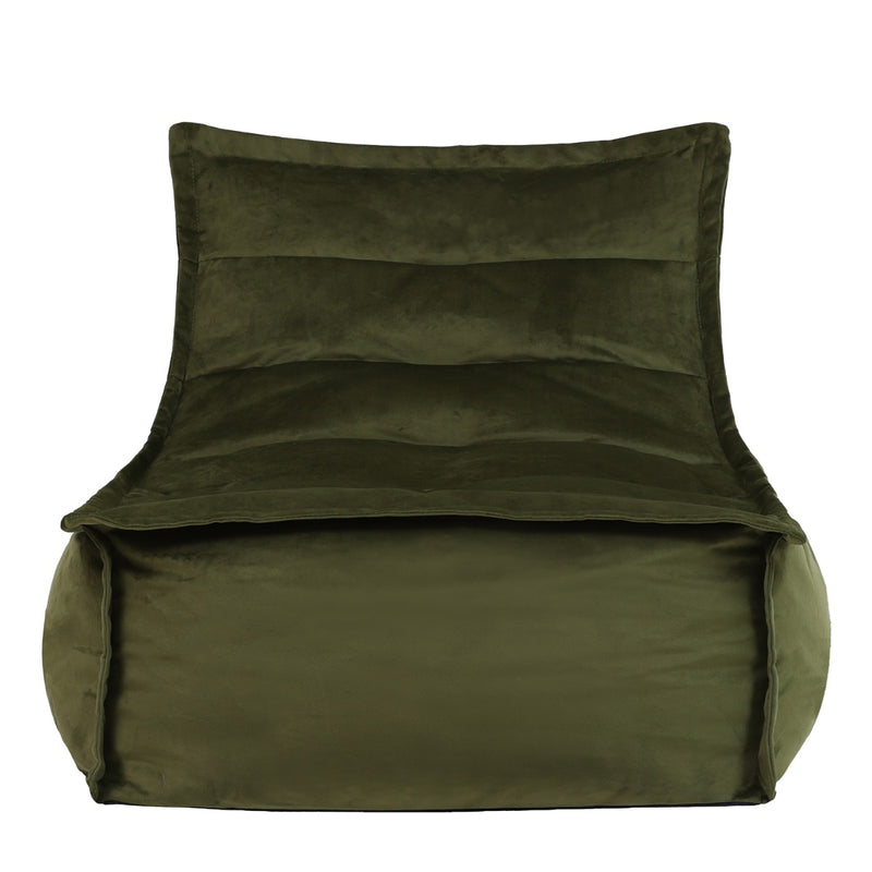 Dolce Velvet Lounger Bean Bag - Olive