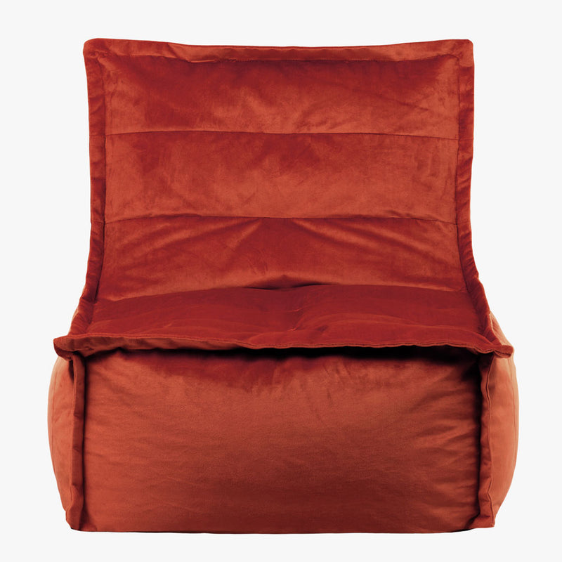 Dolce Velvet Lounger Bean Bag - Terracotta
