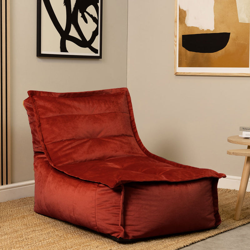 Dolce Velvet Lounger Bean Bag - Terracotta