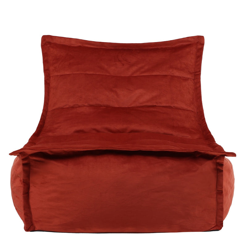 Dolce Velvet Lounger Bean Bag - Terracotta