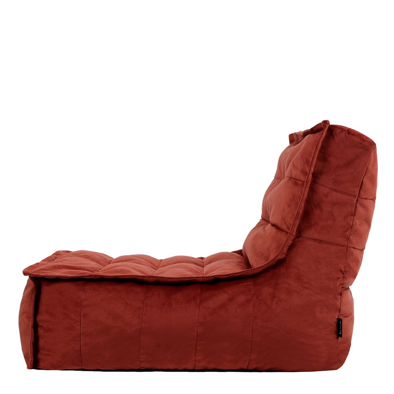 Dolce Velvet Lounger Bean Bag - Terracotta
