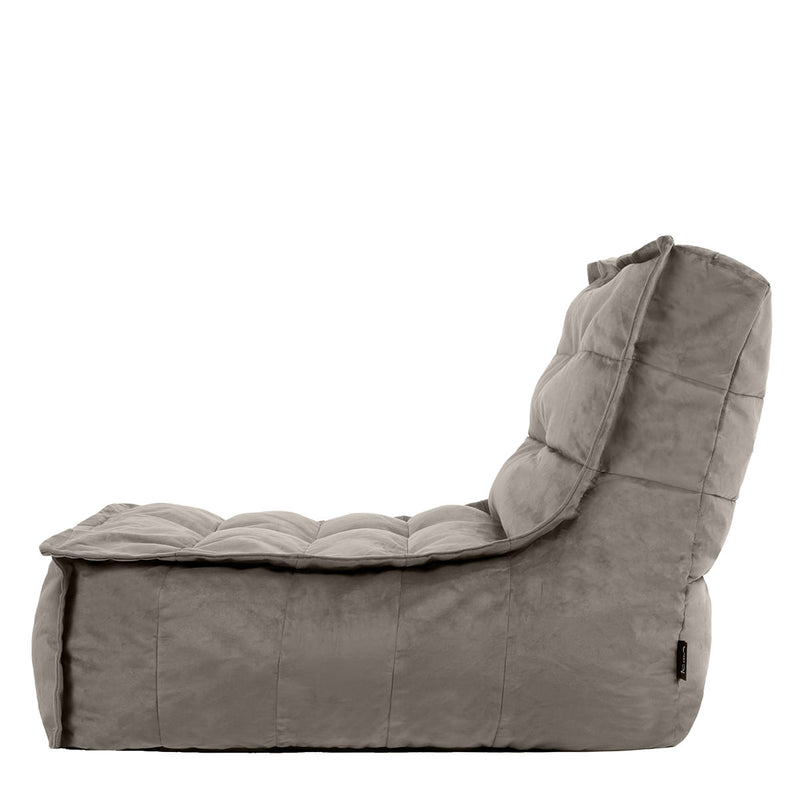 Dolce Velvet Lounger Bean Bag - Charcoal Grey