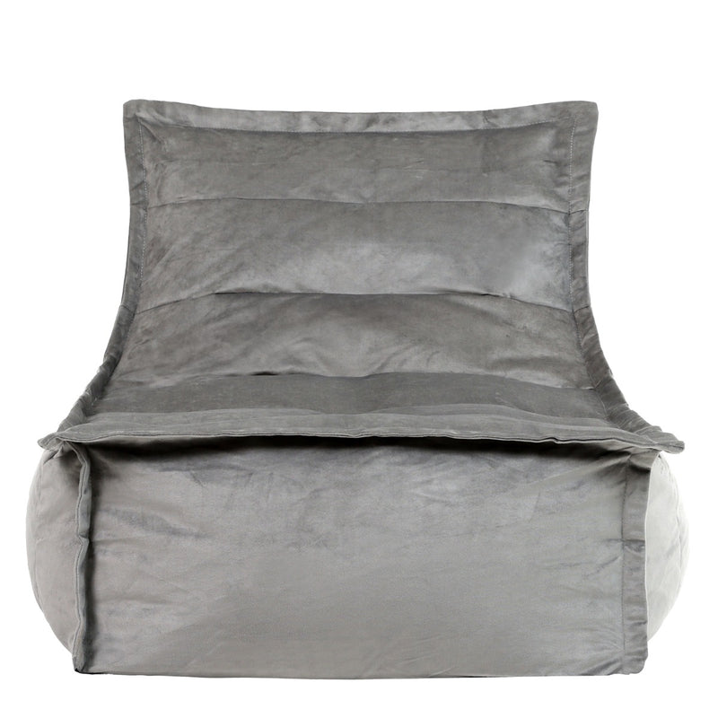 Dolce Velvet Lounger Bean Bag - Charcoal Grey