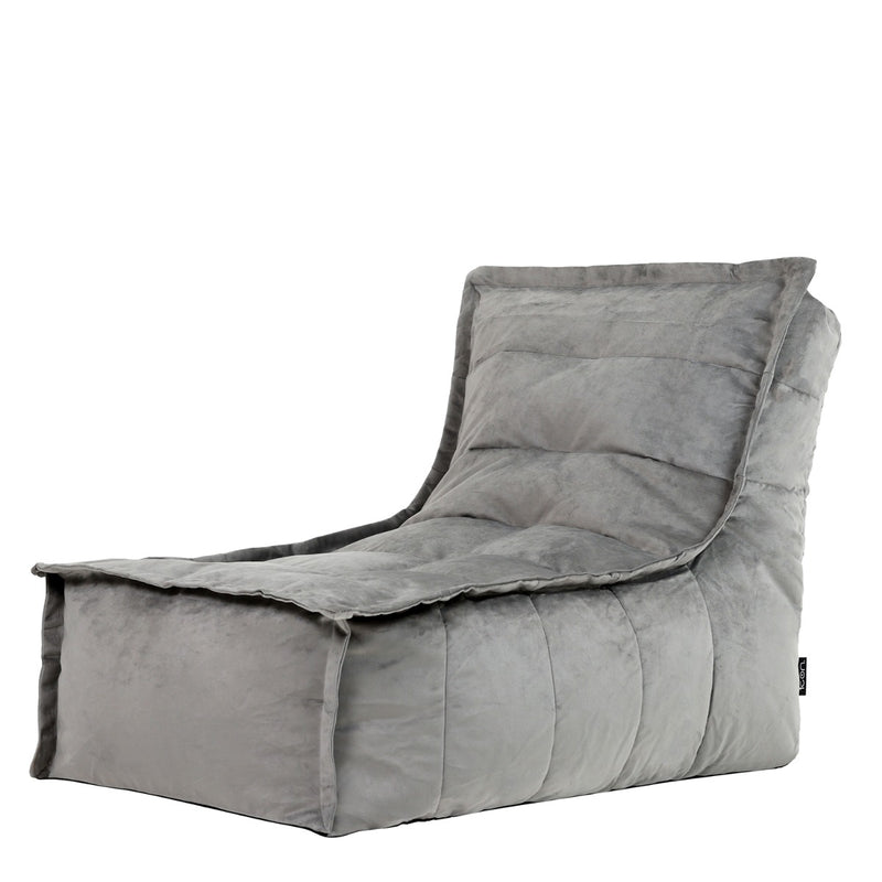 Dolce Velvet Lounger Bean Bag - Charcoal Grey