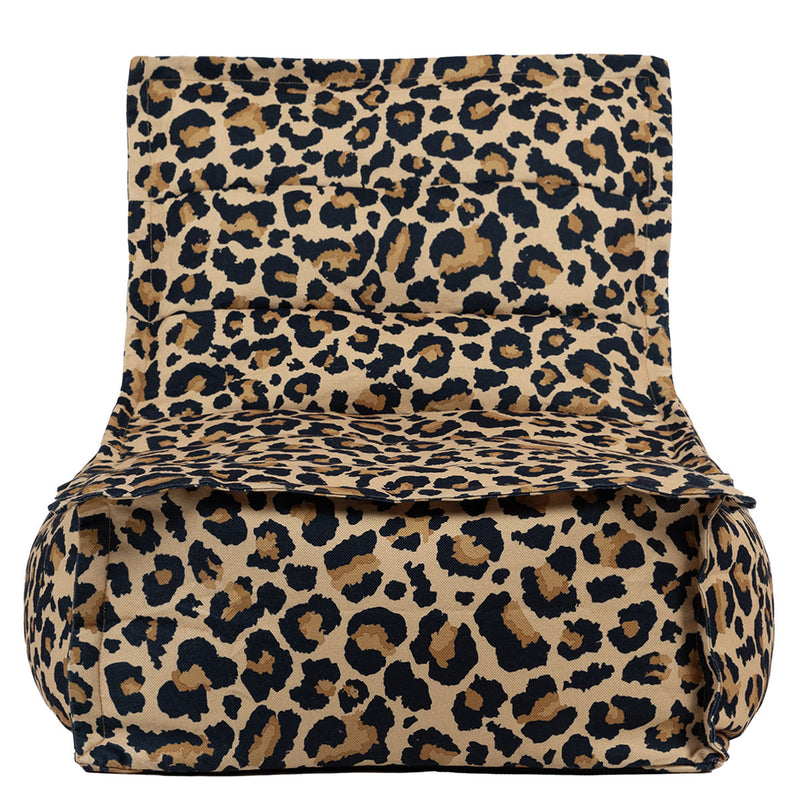 Dolce Leopard Print Woven Lounger Chair Bean Bag