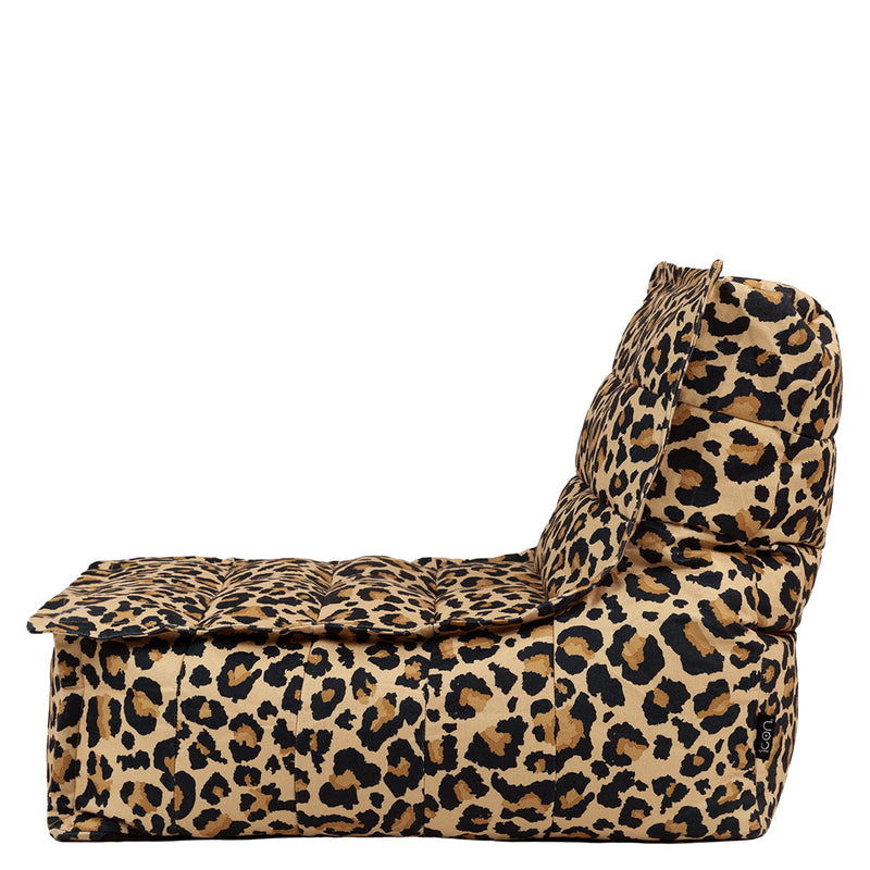 Dolce Leopard Print Woven Lounger Chair Bean Bag