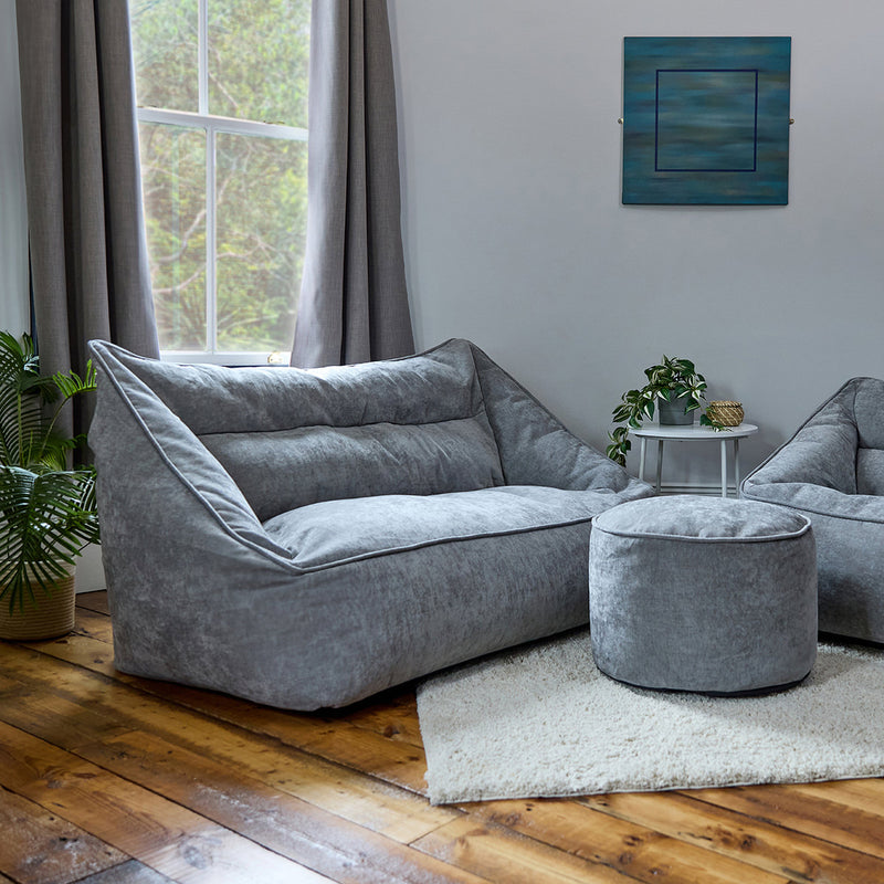 Cecilia Chenille Sofa Bean Bag - Grey