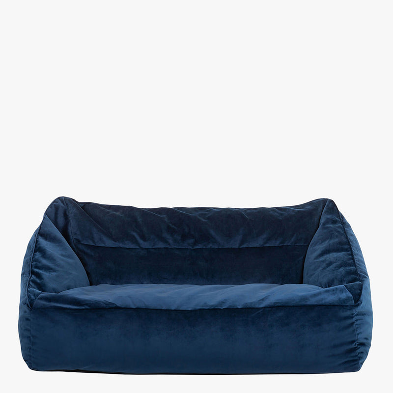 Cecilia Velvet Loveseat Bean Bag - Navy Blue