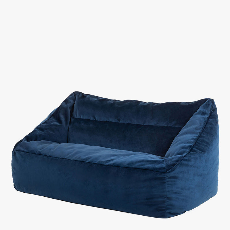 Cecilia Velvet Loveseat Bean Bag - Navy Blue