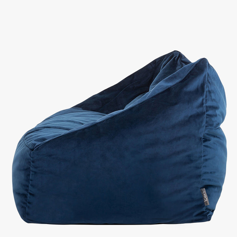 Cecilia Velvet Loveseat Bean Bag - Navy Blue