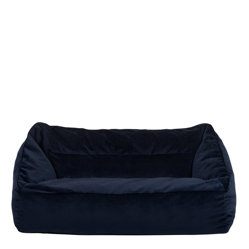 Cecilia Velvet Loveseat Bean Bag - Midnight Blue