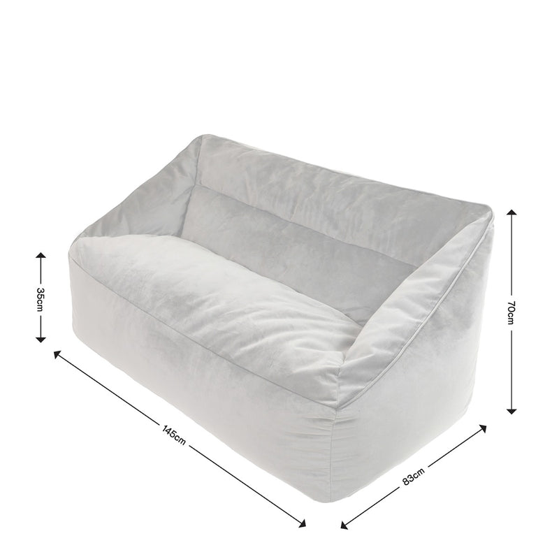 Cecilia Velvet Loveseat Bean Bag - Navy Blue