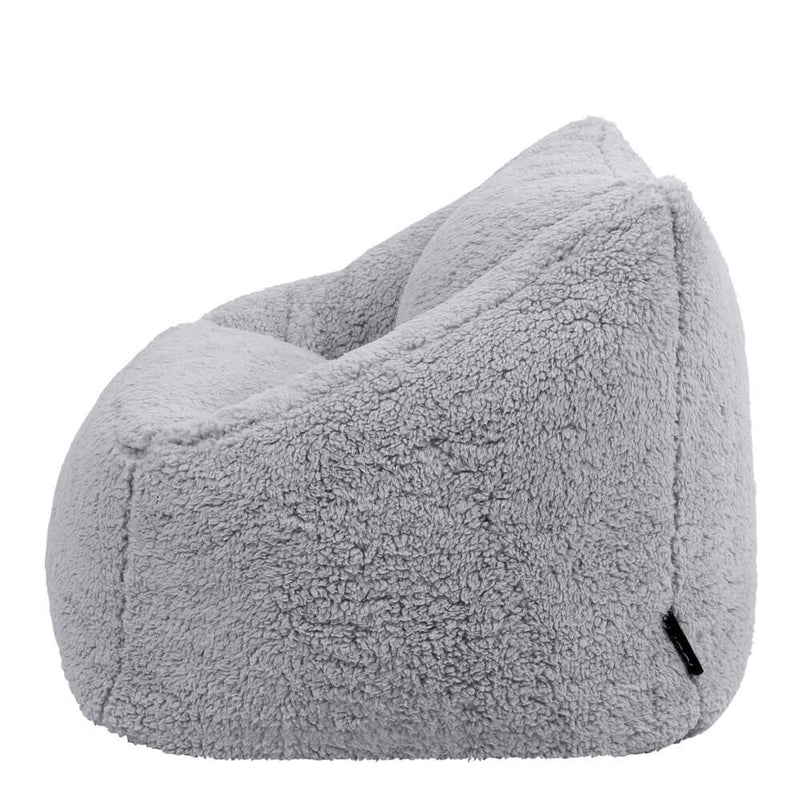 Kids Natalia Teddy Fleece Armchair Bean Bag - Grey