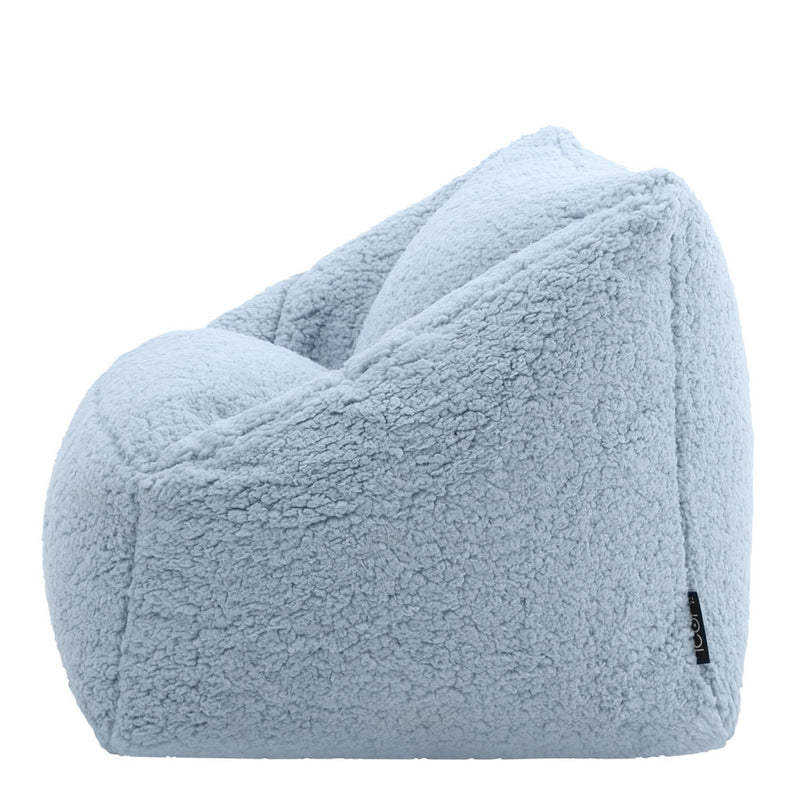 Kids Natalia Teddy Fleece Armchair Bean Bag - Light Blue