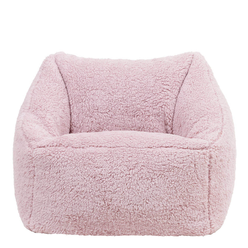 Kids Natalia Teddy Fleece Armchair Bean Bag - Pink