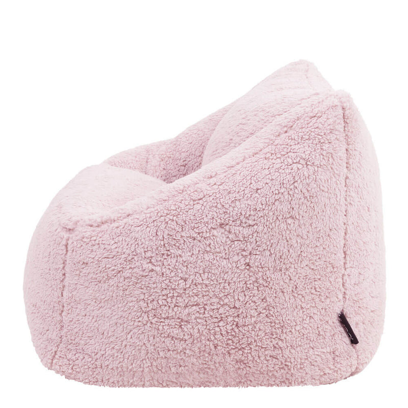 Kids Natalia Teddy Fleece Armchair Bean Bag - Pink