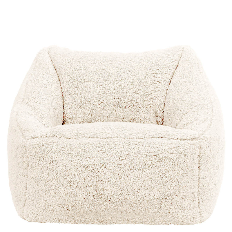 Kids Natalia Teddy Fleece Armchair Bean Bag - Natural