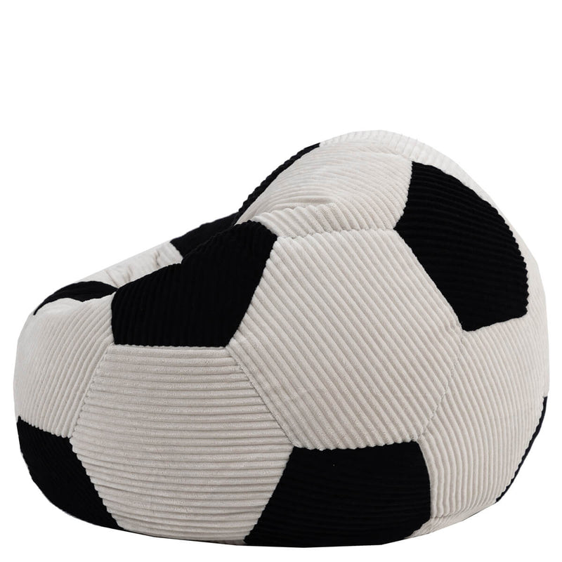 Kids XL Football Print Corduroy Classic Bean Bag - Black