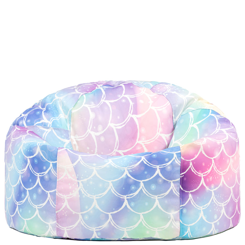 Kids XL Ombre Mermaid Print Classic Bean Bag - Multicolour