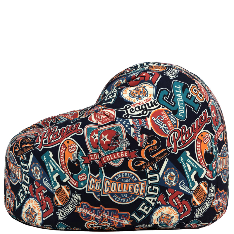 Kids XL Varsity Football Print Classic Bean Bag