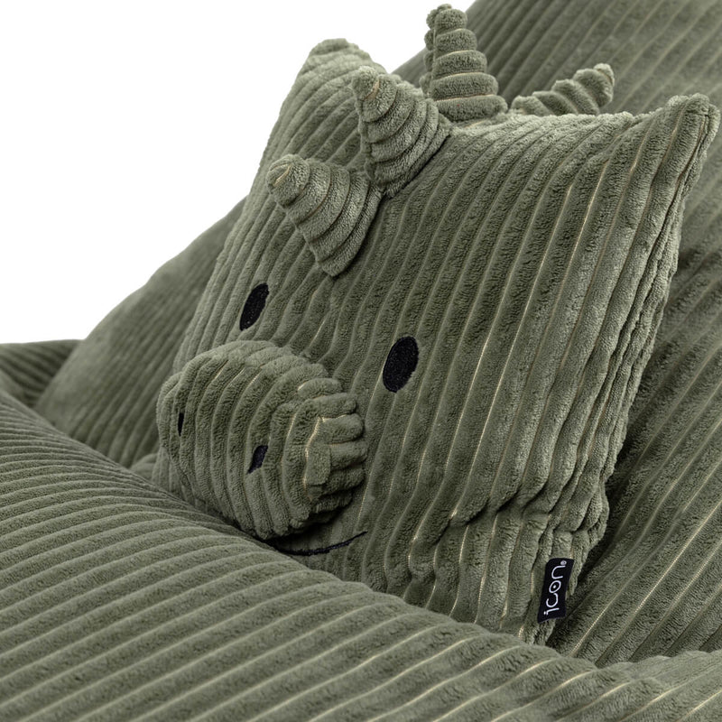 Kids Animal Friends Lounger Bean Bag - Sage Green