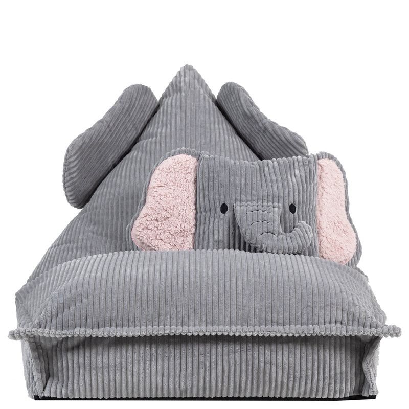 Kids Animal Friends Lounger Bean Bag - Grey