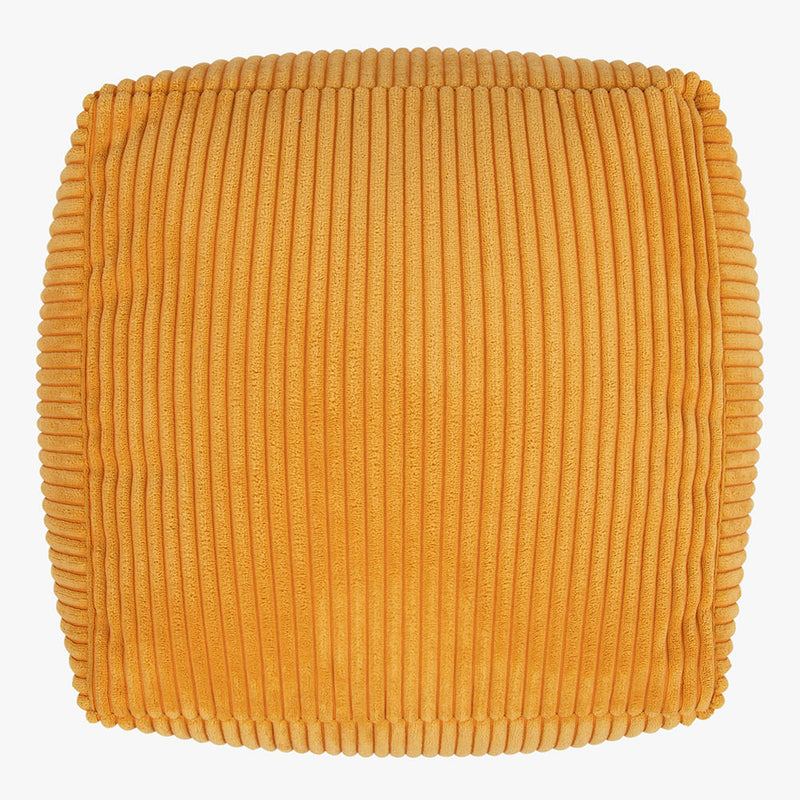 Amara Corduroy Square Footstool - Ochre Yellow
