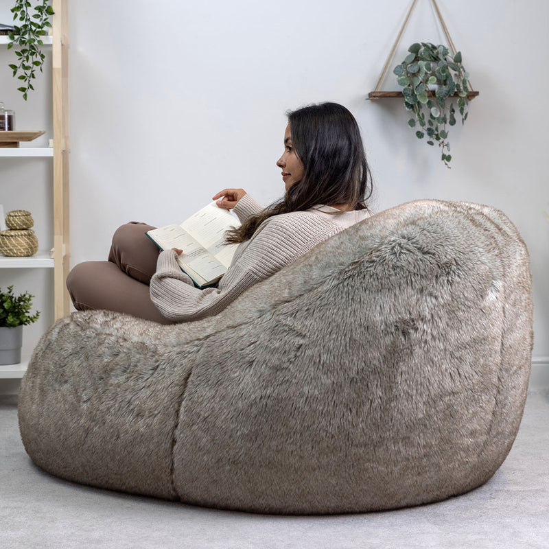 Faux Fur Dream Lounger Bean Bag - Lapin